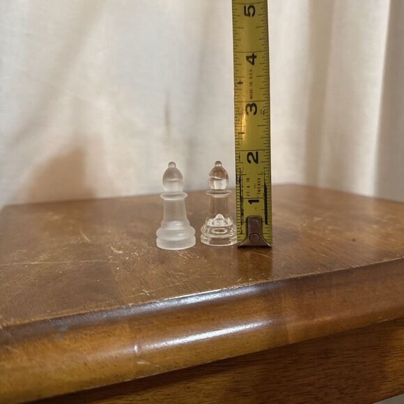 One Clear & One Frosted Bishop Replacement Pieces Cardinal Glass Chess 1-7/8" - Picture 3 of 6
